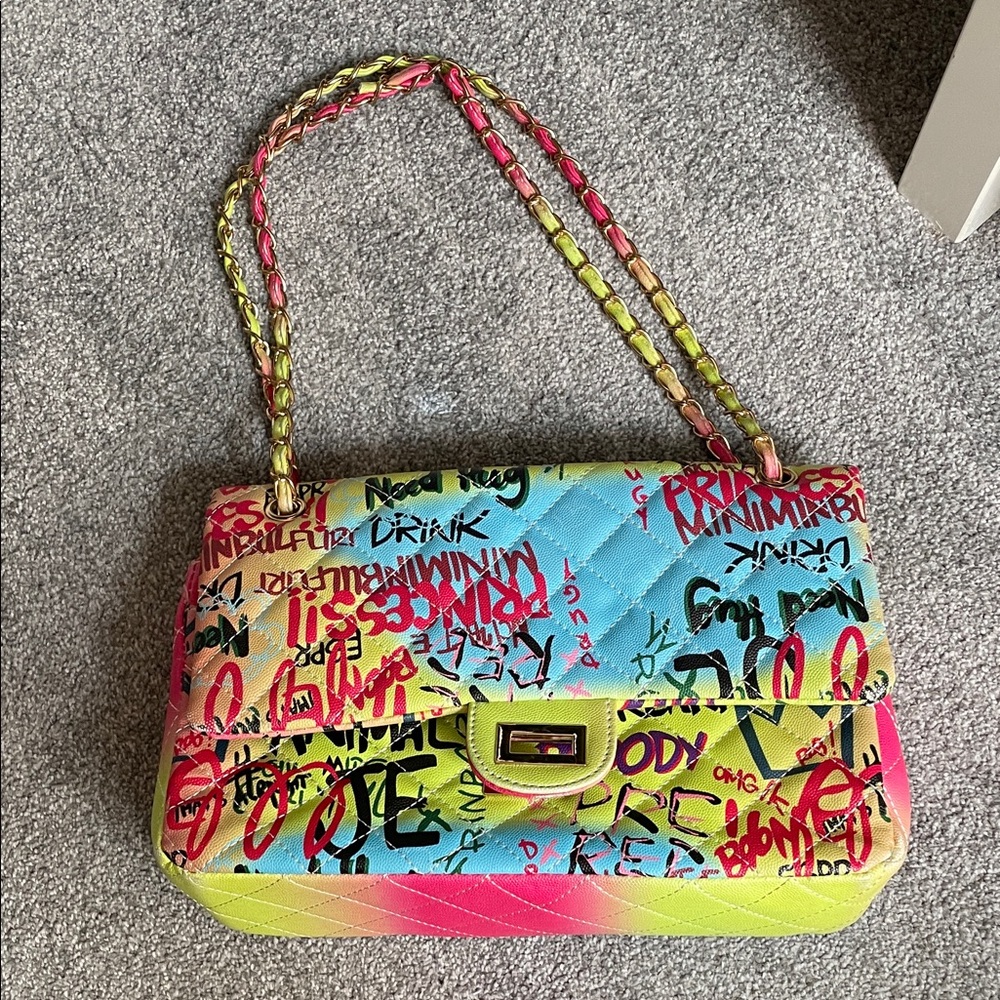 Colorful Graffiti Print Women's Bag
